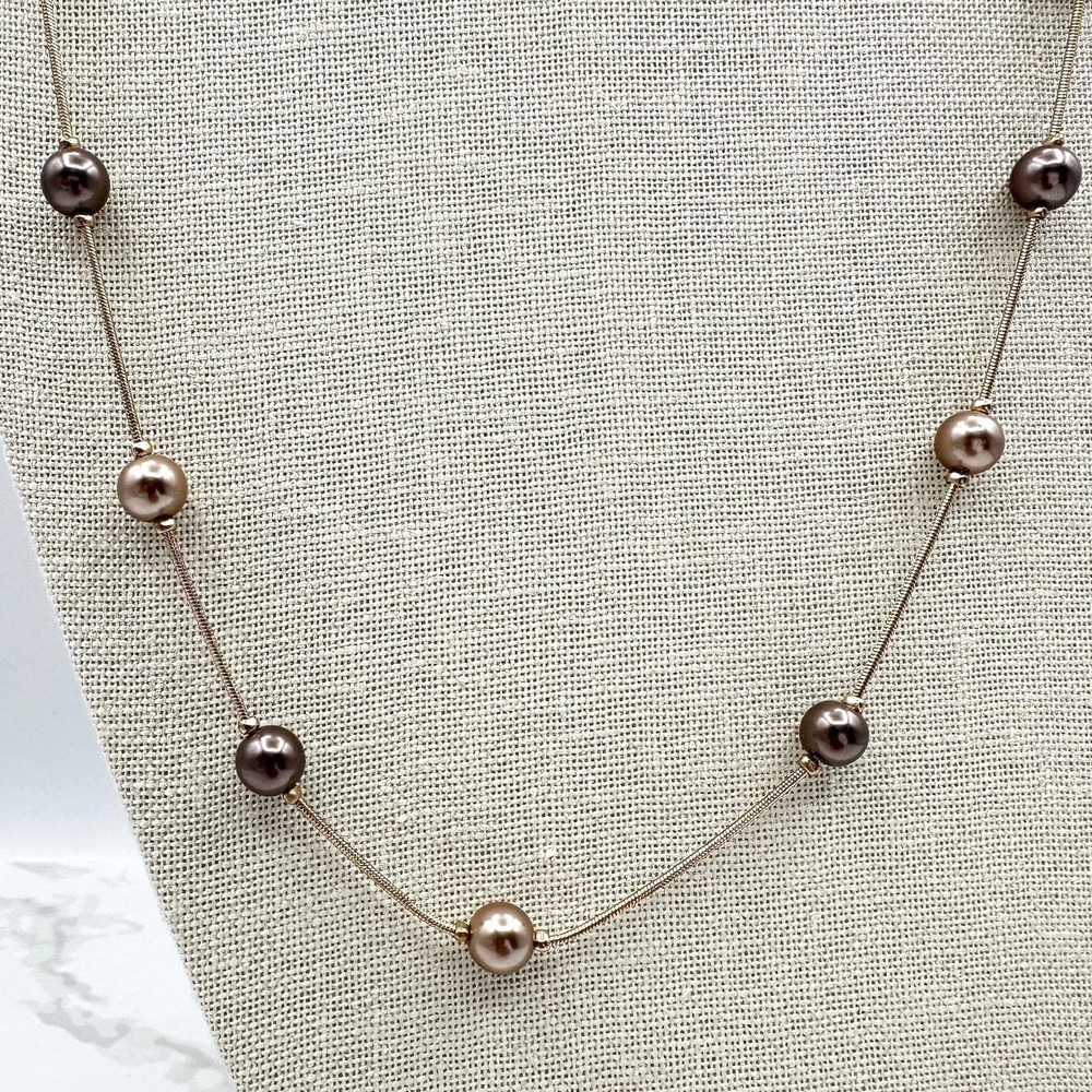 Vintage Gold-Tone Classic Retro Fashion Beaded Station Lobster Necklace Boho Y2K
